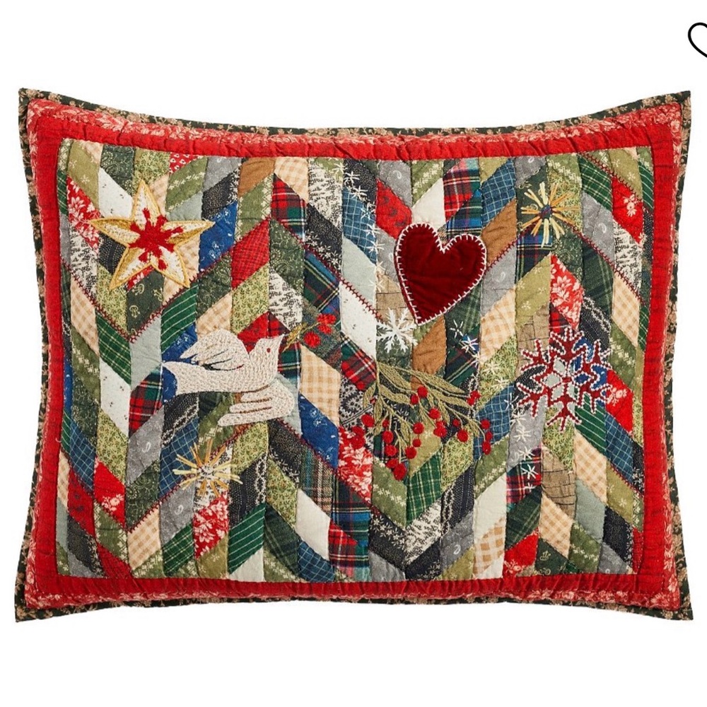 🎄Pottery Barn🎄2 Winter Wreath Standard Quilted Pillow Shams